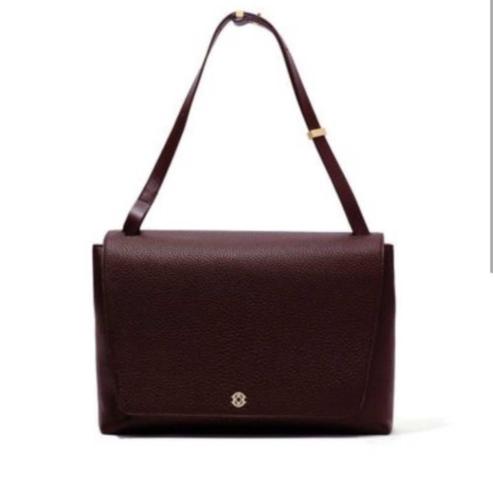 Elegant Dagne Dover Simone Leather Shoulder Bag in Burgundy